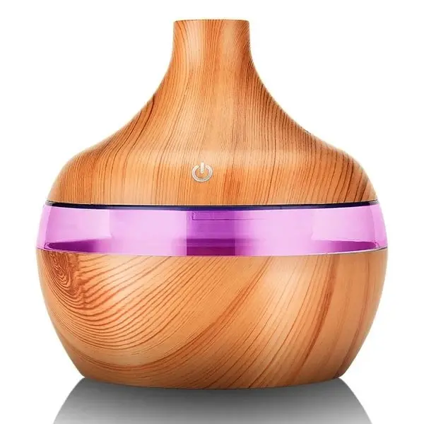 Aroma Diffuser Bambus 500ml · 7 LED Farben, Ultraschall