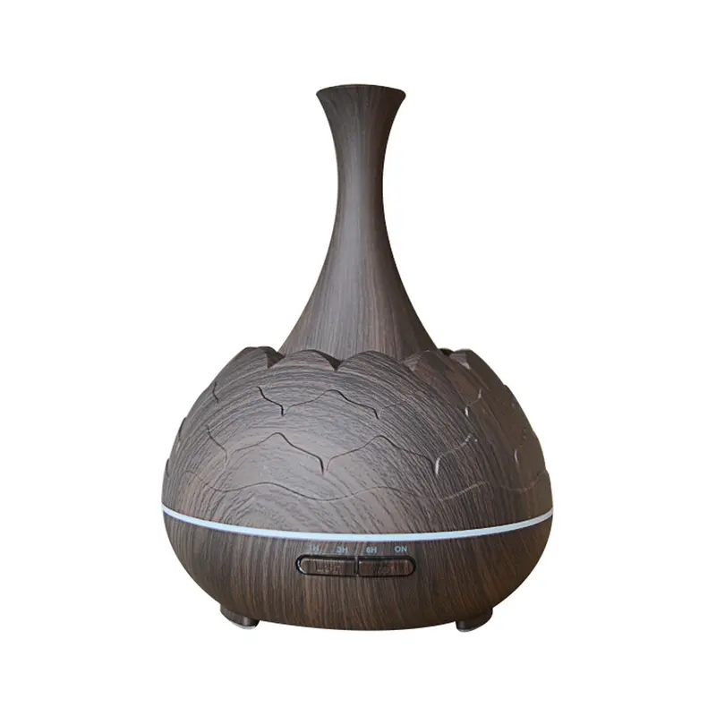 Aroma Diffuser Holzoptik 400ml – Ultraschall Luftbefeuchter mit 7 LED-Farben