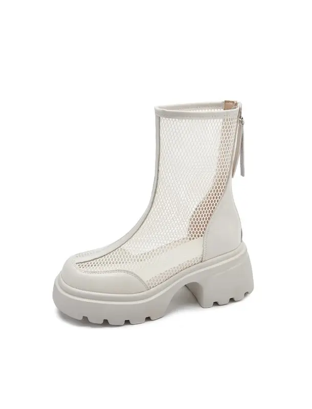 Atmungsaktiver Chunky Heel Boot