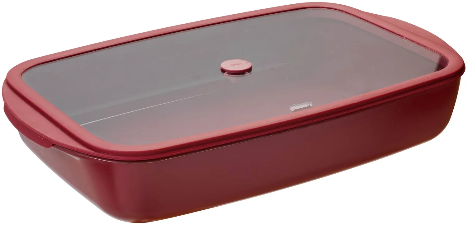 Auflaufform mit Frischhaltedeckel 3.6l 24x39cm cherry