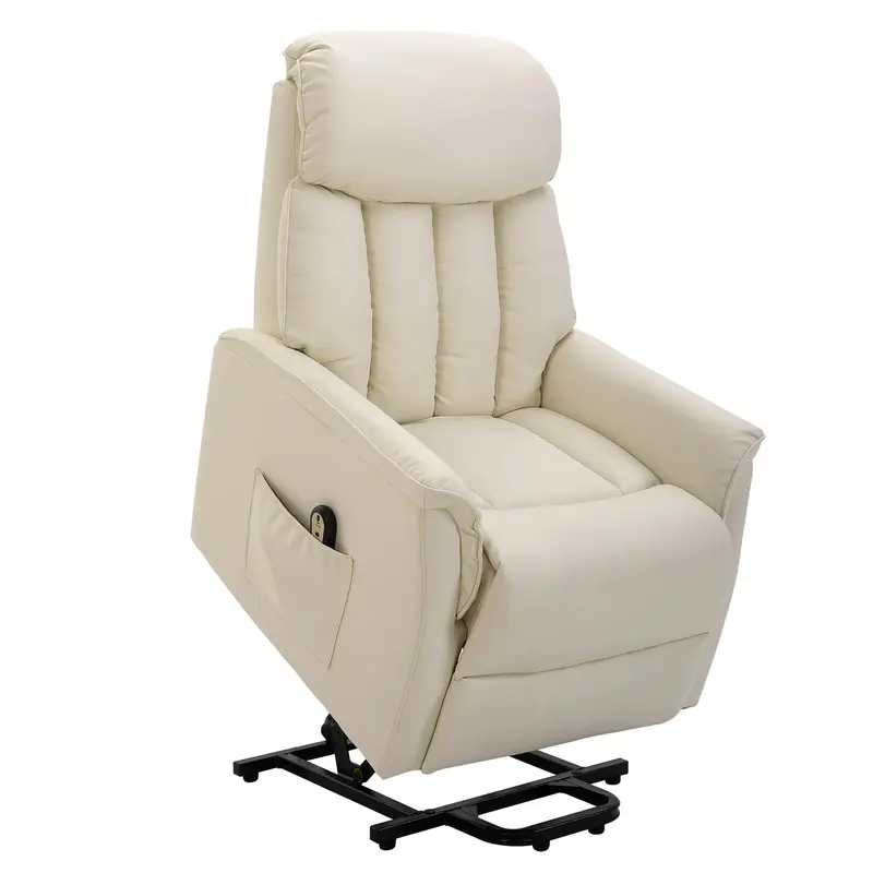 Aufstehsessel Fernsehsessel Sessel elektrisch mit Aufstehhilfe & Liegefunktion Beige, 80x94x104cm
