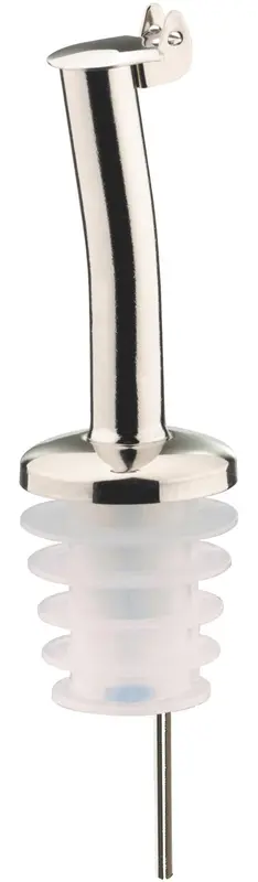 Ausgiesser Inox mit Silikonkorken u. Metallkäppchen