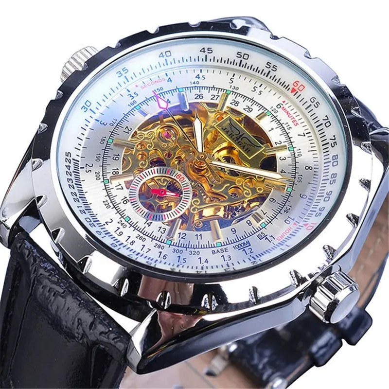 Automatische mechanische Armbanduhr mit blauem Glas