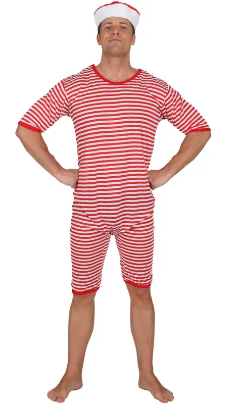 Badeanzug rot-weiss