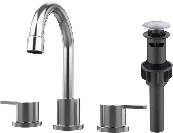 Badezimmerarmatur Edelstahl 2-Griff 8 Zoll 3-Loch 360°-Drehspülung