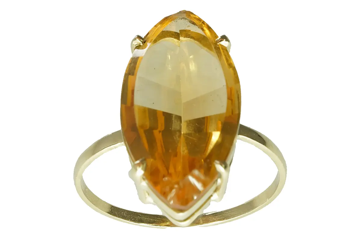 Bague en or jaune et citrine