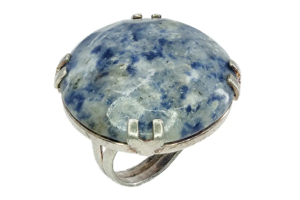 Bague quartz bleu-gris