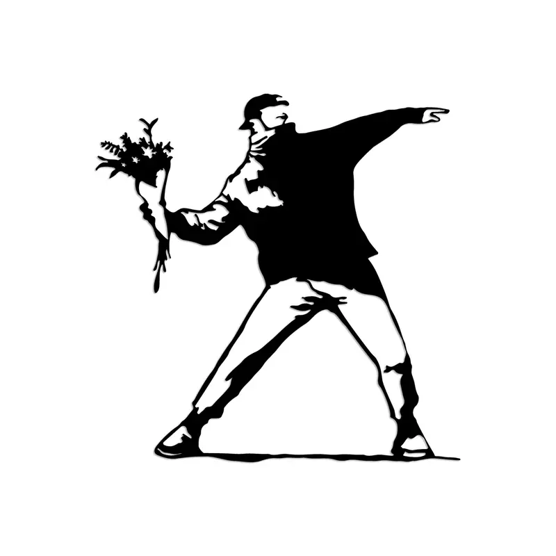 Banksy Metal 1 Wanddeko - Schwarz