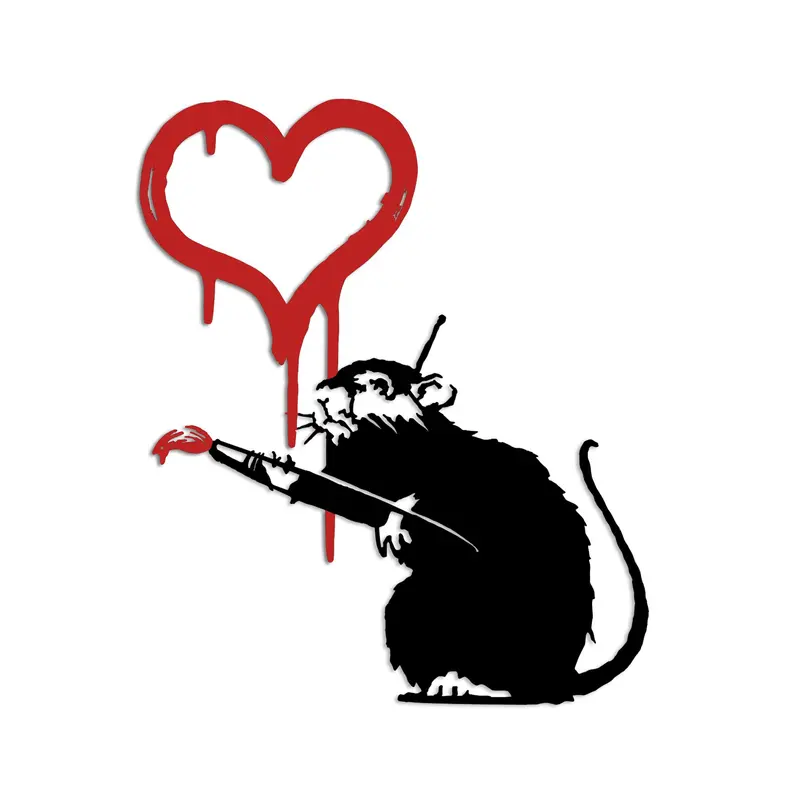 Banksy Metal 8 Wanddeko - Weiss