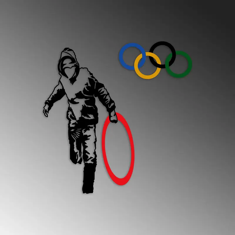 Banksy Wanddeko - Mehrfarbig