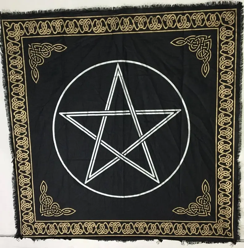 Baumwoll-Altar-Tuch 60x60cm Pentagramm