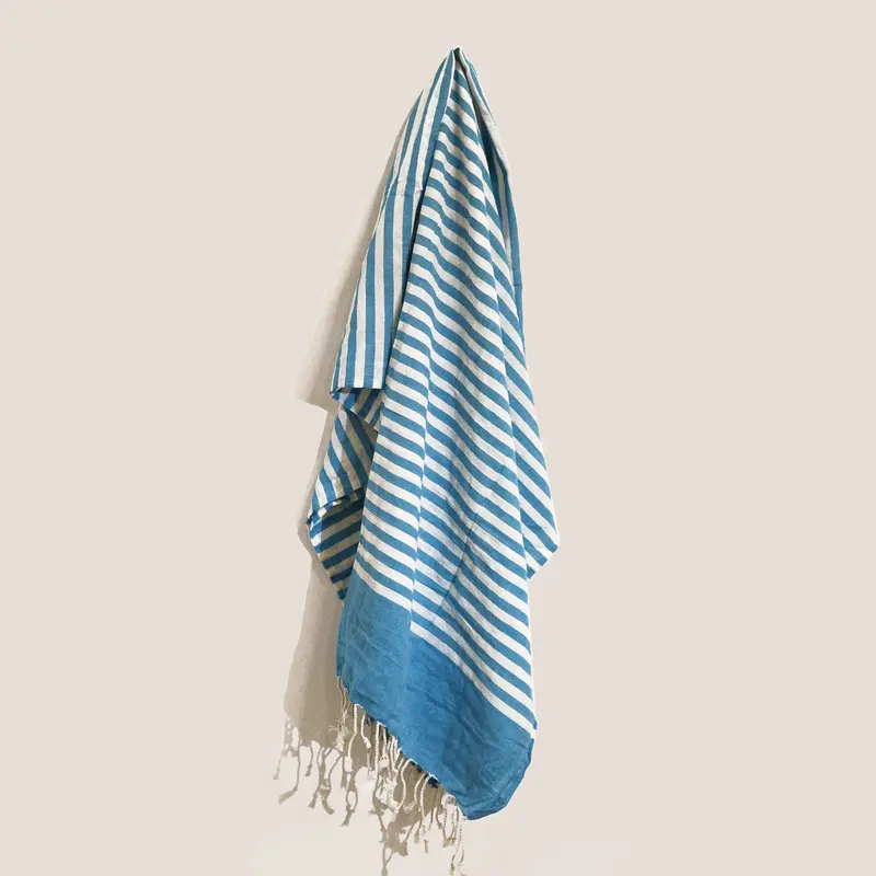 Baumwoll-Sarong - 100x180 cm - Himmelblau