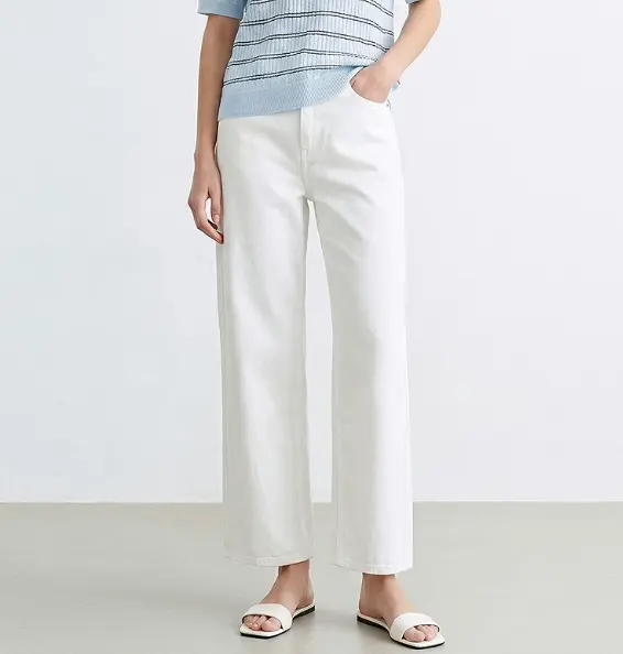 Baumwollhosen, loose, high-waist
