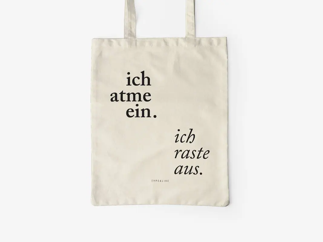 Baumwolltasche / Ich Atme Ein