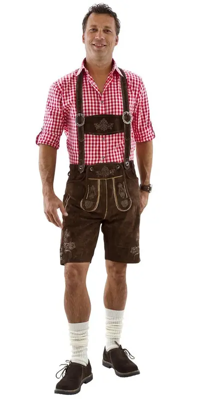 Bayrische Lederhosen kurz dunkelbraun