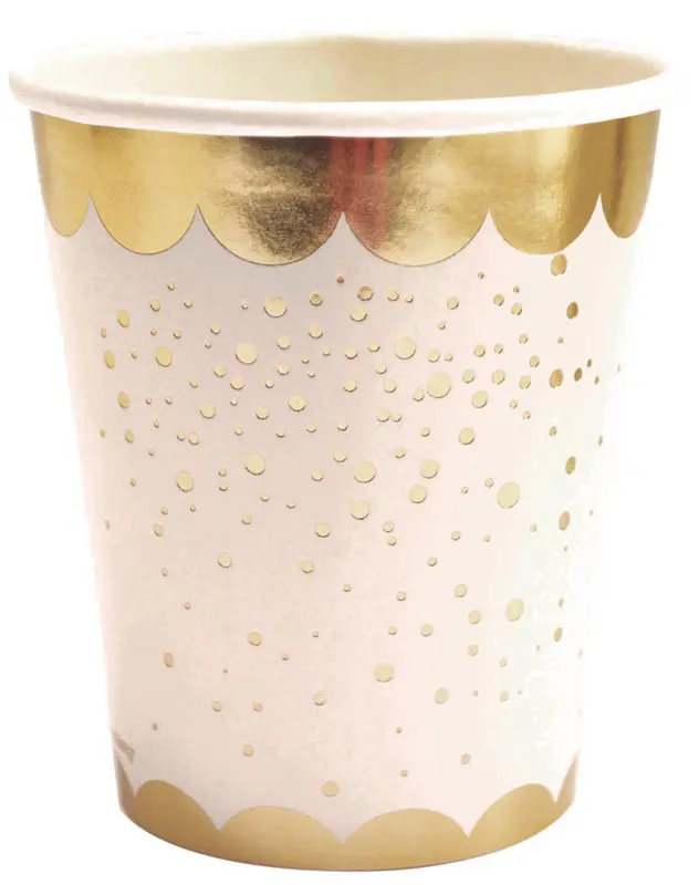 Becher Karton, 8 Stk. Gold 25cl