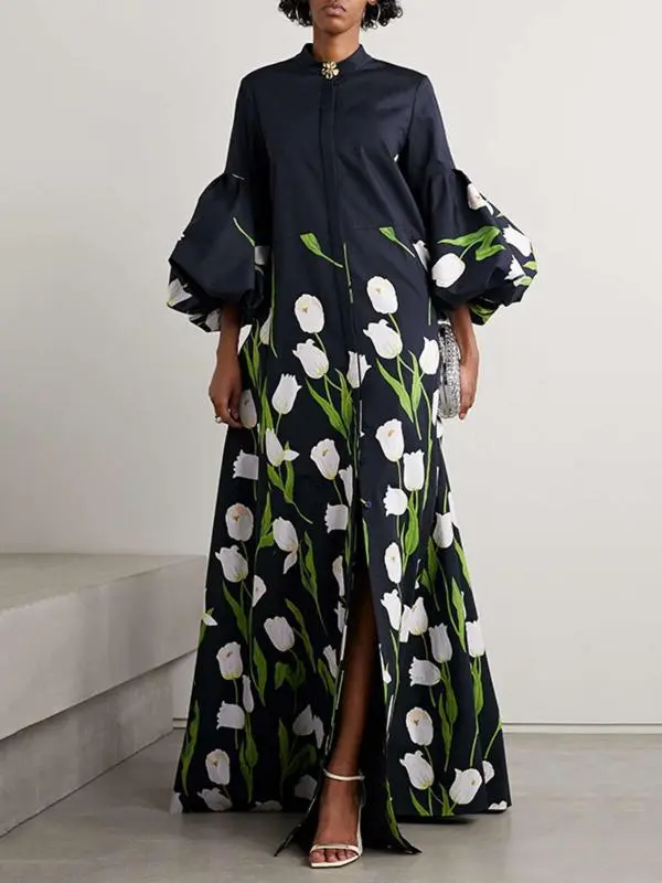Bedrucktes Midikleid im Tie-Dye-Look