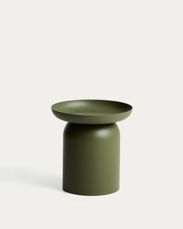 Beistelltisch Arcola aus Aluminium in Grün, Ø 45 cm