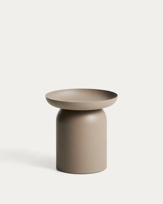 Beistelltisch Arcola aus Aluminium in Taupe, Ø 45 cm