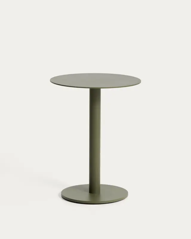 Beistelltisch Asinara aus grünem Aluminium, Ø 40 cm