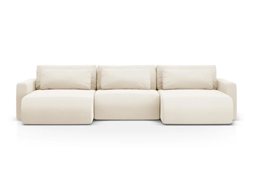 Belfast Velour Panoramic Sofa mit Stauraum und Schlaffunktion 4 Sitzer