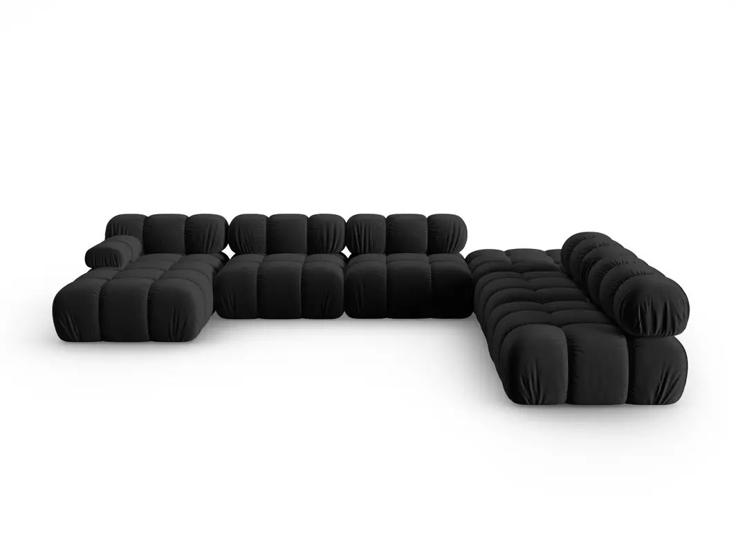 Bellis Velour modulares Panoramic Ecksofa rechts 7 Sitzer 282cm