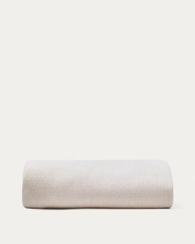 Bettkopfteilbezug Jaira aus weißer Chenille für 150-cm-Betten