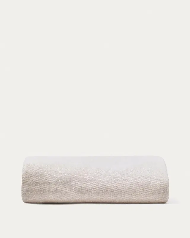 Bettrahmenbezug Jaira aus weißer Chenille für Betten von 160 x 200 cm