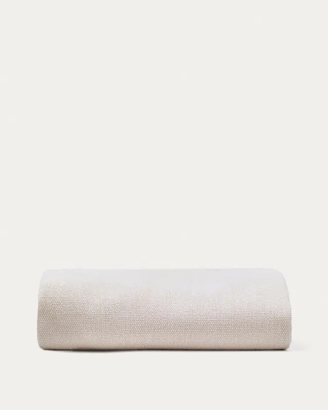 Bettrahmenbezug Jaira aus weißer Chenille für Betten von 90 x 200 cm
