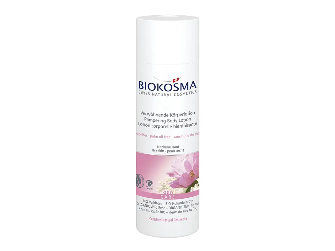 Biokosma Verwöhnende Körperlotion -Wildrose -Holunderblüte