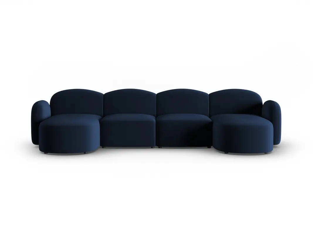 Blair Velour Panoramic Sofa 6 Sitzer