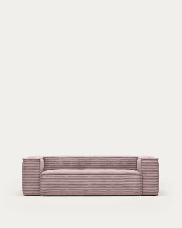 Blok 3-Sitzer-Sofa breiter Cord rosa 240 cm