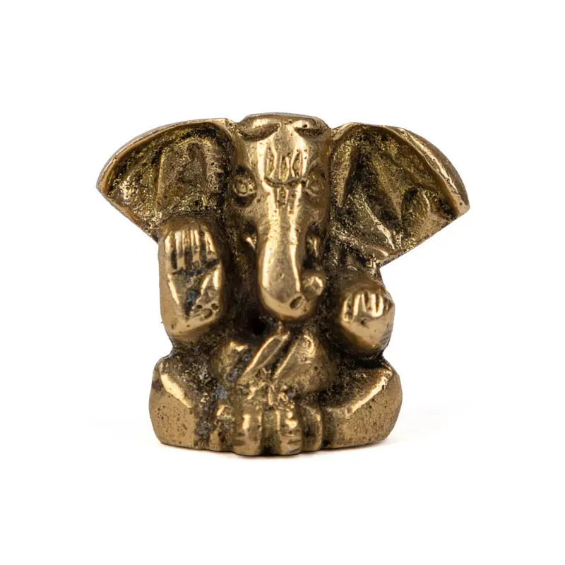 Bodynova – Ganesha Figur klein, 3 cm Messing, handgefertigt aus Indien