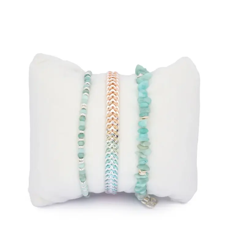 Boho Betty Maupiti Amazonit & Silberarmband Set