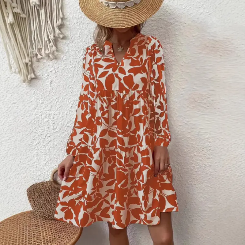 Boho-Chic Langarm Kleid
