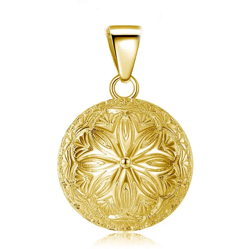 Bola de Grossesse Doré Fleur Gravée – Carillon Poétique et Connexion Prénatale
