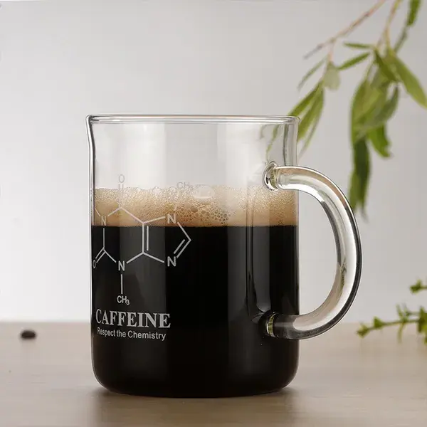 Borosilikatglas-Tasse mit Skala