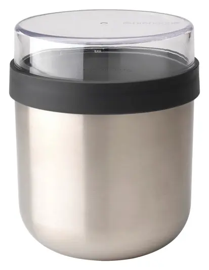 BRABANTIA Joghurtbecher Inox Make & Take dark grey 0.5 l