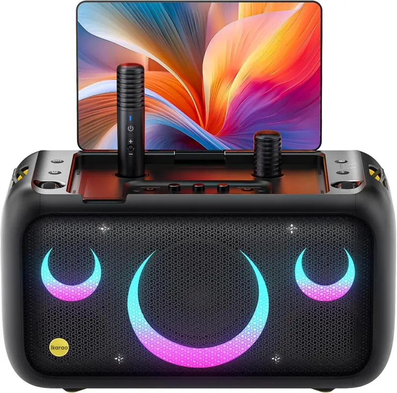 Break X1 Karaoke-Maschine mit Bildschirm und Mikrofonen