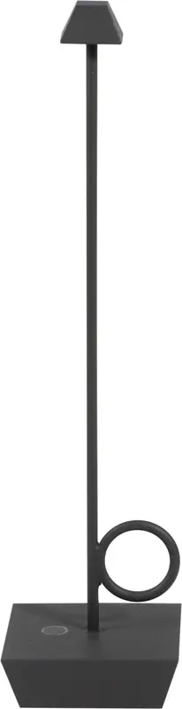 Broggi Bugia Lampe wiederaufladbar, grau 8x8cm H32cm