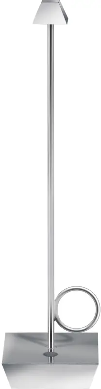Broggi Bugia Lampe wiederaufladbar, verchromt 8x8cm H32cm