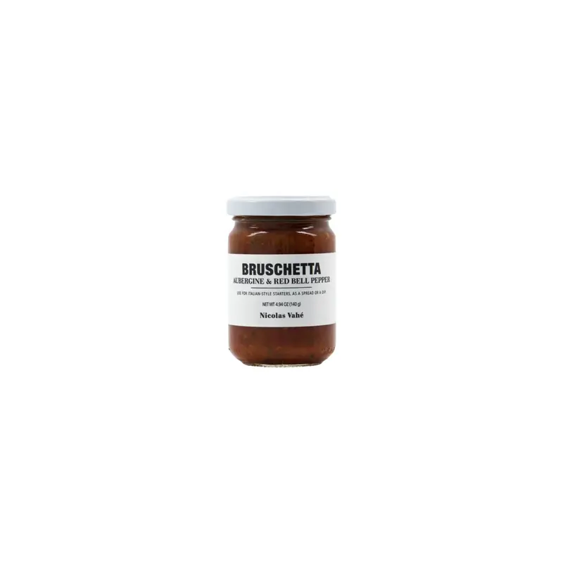 Bruschetta, aubergine & red bell Pfeffer