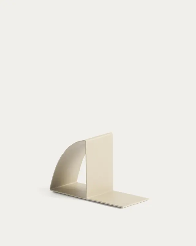Buchstütze Mistra aus Eisen in Beige