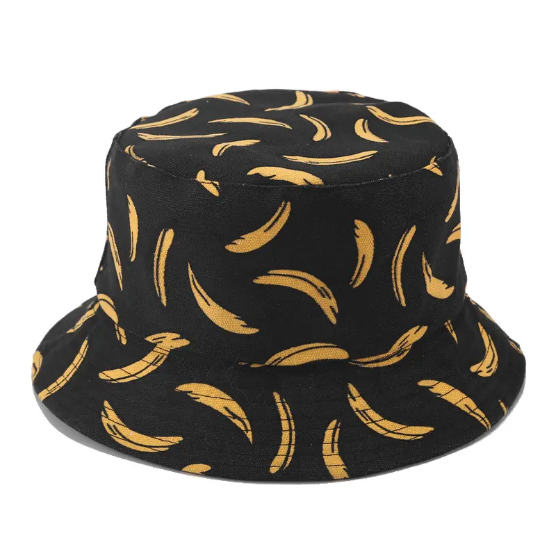 Bucket Hat «Banana» · Schwarz, Print