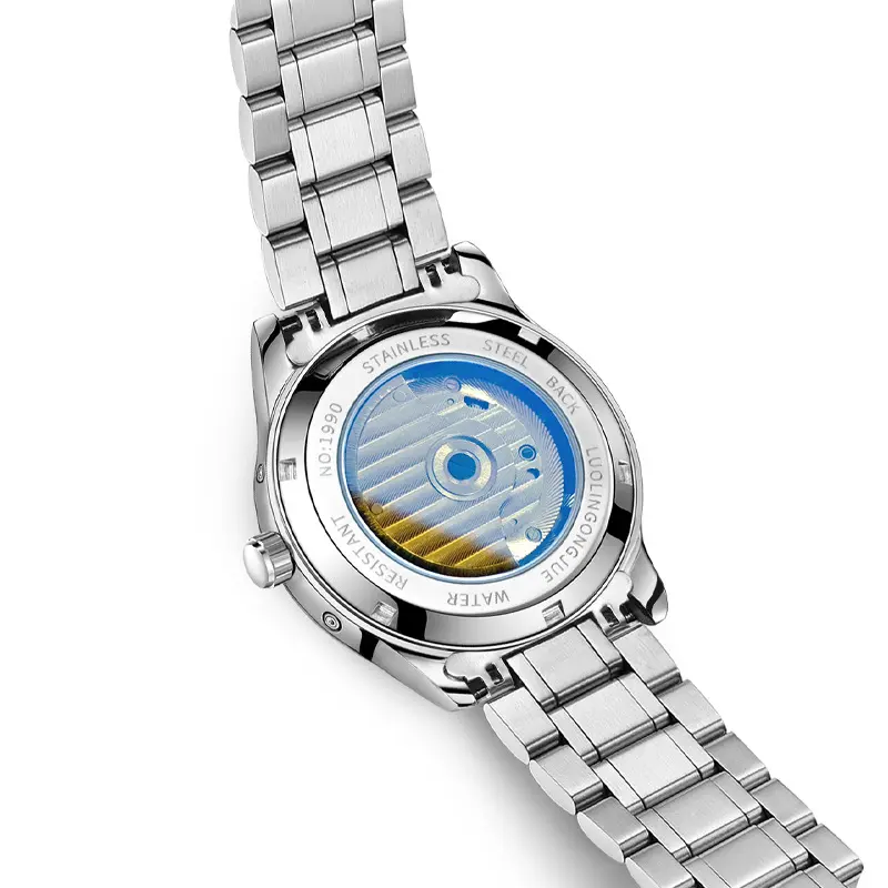 Business Herren Edelstahl-Mechanische Uhr