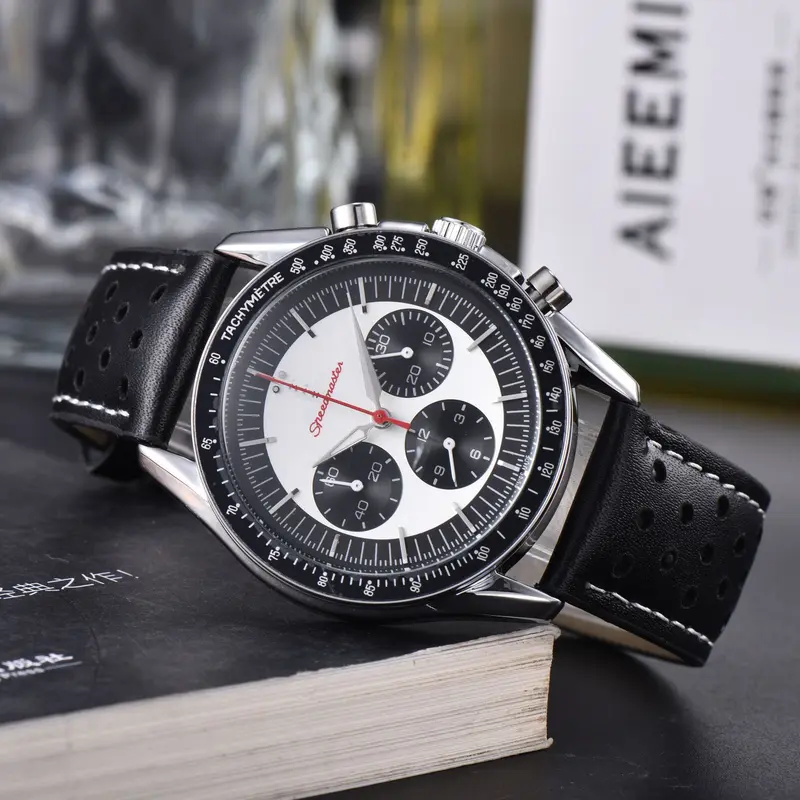 Business Herrenuhr, Lederarmband, Multifunktion