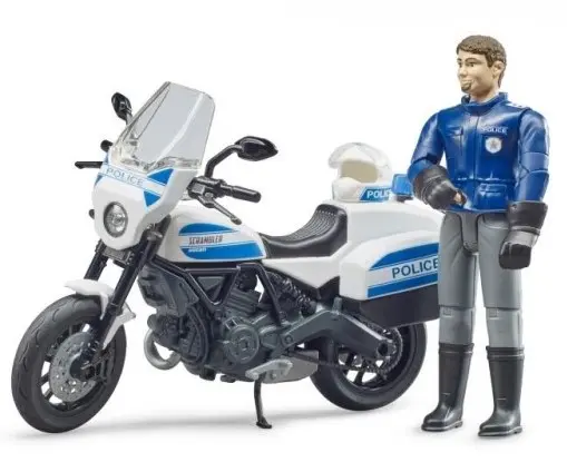 bworld Scrambler Ducati Polizeimotorrad und Polizist