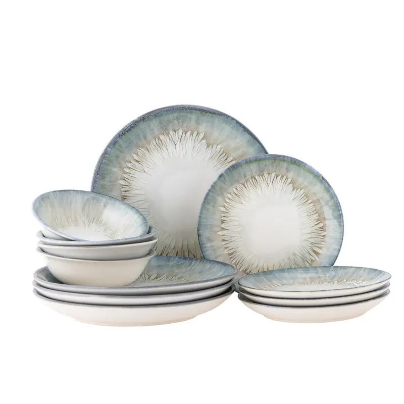 Calen Geschirrset, Blau, Steingut