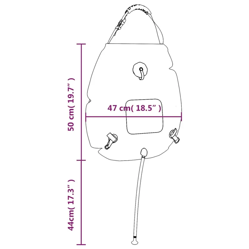 Camping-Duschsack Blau 20 L PVC