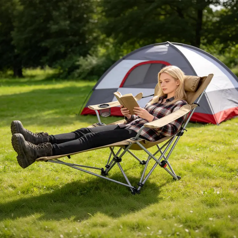 Campingliege mit Fußstütze